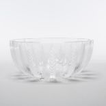 ‘Ceres’, Lalique Moulded and partly Frosted Glass Bowl, post-1945, height 3.5 in — 9 cm, diameter 8.