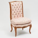 French Provincial Carved Walnut Slipper Chair, 19th/early 20th century, height 35 in — 88.9 cm