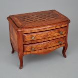 Miniature French Kingwood and Mixed Wood Parquetry Commode, 19th century, 9.6 x 12.5 x 8 in — 24.5 x