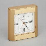 Tiffany & Co. Swiss Lacquered Brass Alarm Clock, late 20th century, height 4.1 in — 10.5 cm