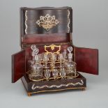 Napoleon III Abalone and Brass Inlaid Rosewood Cave à Liqueur, c.1870, 10.5 x 13 x 9.5 in — 26.7 x 3