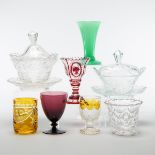 Group of Continental Coloured and Cut Glass, 19th century, largest height 8.3 in — 21 cm (10 Pieces)