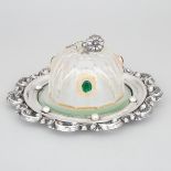 Austro-Hungarian Silver and Cut Glass Cheese Dish and a Cover, Vienna, 1862, diameter 10 in — 25.5 c