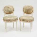 Pair of French Provincial Painted Child's Side Chairs, 20th century, height 27 in — 68.6 cm