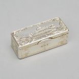 Russian Silver Rectangular Snuff Box, Moscow, 1871, 1 x 3.1 x 1.4 in — 2.6 x 8 x 3.5 cm