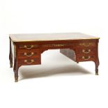 Large François Linke Ormolu Mounted Rosewood and Burl Walnut 'Bureau Plat' Partner's Desk, Paris, ea