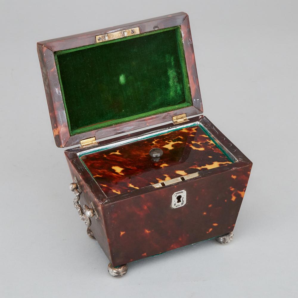 Late Victorian Silver Mounted Tortoiseshell Tea Caddy, Cornelius Saunders & Frank Shepherd, Chester, - Image 2 of 2