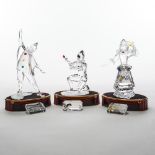 Swarovski Crystal ‘Masquerade’ Trilogy: Pierrot, Columbine and Harlequin, 1999/2000/2001, largest he