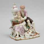 Vienna Figure Group of a Shepherdess and Companion, 19th century, height 9.7 in — 24.7 cm