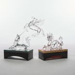 Swarovski Crystal 'Fabulous Creatures' Trilogy: Unicorn, Dragon, and Pegasus, 1996/1997/1998, larges