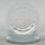 Eight Moser 'Lady Hamilton" Pattern Cut Glass Plates, 20th century, diameter 11.6 in — 29.5 cm (8 Pi