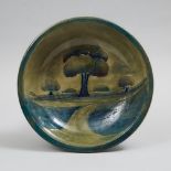 Moorcroft Hazeldene Bowl, dated 1919, height 4.1 in — 10.3 cm, diameter 13.5 in — 34.3 cm