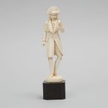 Dieppe Carved Ivory Figure of a Napoleonic Officer, early 20th century, height 6.9 in — 17.5 cm