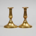 Pair of English Brass Candlesticks, 18th/19th century, height 6 in — 15.2 cm
