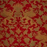Very Large Quantity of William Morris Style Arts and Crafts Wool Fabric, c.1900, largest pieces appr