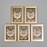 Five Moorcroft Orchard Plaques, for Liberty & Co., c.2015, overall 7.5 x 5.5 in — 19 x 14 cm (5 Piec