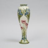 Macintyre Moorcroft Poppy and Forget-me-not Vase, dated 1913, height 12.6 in — 32 cm