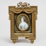 German School Portrait Miniature of Countess Helene Sedelmayer, 19th/early 20th century, height 6.7