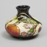 Moorcroft Dundela Orchard Vase, for Rob McIntosh, 2004, height 4.1 in — 10.3 cm, diameter 4.9 in — 1