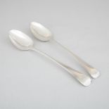 Two George III Silver Thread and Old English Pattern Serving Spoons, George Smith III & William Fear