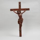 Austrian Carved Wooden Crucifix, 19th/early 20th century, height 35 in — 88.9 cm