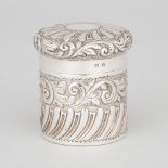 Late Victorian Silver Covered Jar, John Edward Wilmot, Birmingham, 1897, height 2.8 in — 7.2 cm