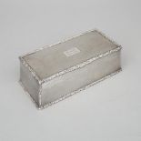 English Silver Cigarette Box, William Comyns & Sons, London, 1930, 2.2 x 7.8 x 3.7 in — 5.7 x 19.7 x