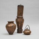 Kayo O'Young (Canadian, b.1950), Two Bronze Glazed Vases and a Covered Jar, 1994/2003, largest heigh