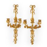 Large Pair of Louis XVI Style Naturalistic Wall Sconces, mid 20th century, height 26.5 in — 67.3 cm