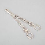 Victorian Silver Grape Shears, Horace Woodward & Co., London, 1889, length 7.2 in — 18.2 cm