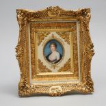 British School Portrait Miniature of a Gentlewoman, early 19th century, 11.25 x 9.75 in — 28.6 x 24.