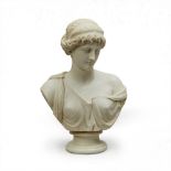 After the Ancient Italian White Marble Bust of a Goddess, 19th century, height 24 in — 61 cm