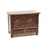 Jacobean Panelled Oak Side Cabinet, 16th/early 17th century, 30.25 x 40 x 19.75 in — 76.8 x 101.6 x