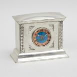 Liberty & Co. Tudric Pewter and Enamelled Copper Table Clock, early 20th century, 6.25 x 7.7 in — 15