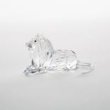 Swarovski Crystal Lion, 1995, length 5 in — 12.8 cm