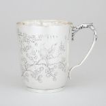Victorian Silver Mug, Fenton Bros., Sheffield, 1879, height 7.4 in — 18.9 cm