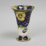 Macintyre Moorcroft Pansy Vase, dated 1913, height 8.9 in — 22.5 cm