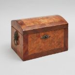 French Mixed Wood Marquetry and Parquetry Jewellery Casket, 19th/20th century, 7.9 x 11.8 x 7.9 in —