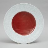 Bill Reddick (Canadian, b.1958), Oxblood and Crackle Glazed Charger, 2001, diameter 16.3 in — 41.5 c