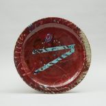 Kayo O'Young (Canadian, b.1950), Red Glazed Charger, 1989, diameter 17.3 in — 44 cm