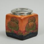 Moorcroft 'Tudric' Pewter Mounted Eventide Jar, c.1925, 5.3 x 4.8 in — 13.5 x 12.3 cm