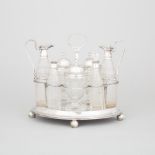 George III Silver Seven-Bottle Cruet, Henry Nutting or Hannah Northcote, London, 1799, height 9 in —