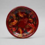 Macintyre Moorcroft Flambé Blackberry and Leaf Plate, 1930s, diameter 8.9 in — 22.5 cm