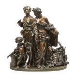 Attributed to Charles-Alphonse-Achille Guméry (French, 1827-1871), NAPOLEON III BRONZE TRIBUTE GROUP