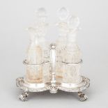 Victorian Silver Four-Bottle Cruet, Robert Garrard II, London, 1855, height 7.5 in — 19 cm