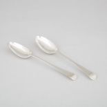 Pair of American Silver Feather-Edged Old English Pattern Table Spoons, Thomas You, Charleston, S.C.