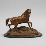 After Pierre Jules Mêne (French, 1810-1879), PRANCING ARABIAN STALLION, height 12.25 in — 31.1 cm, l