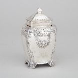 American Silver Tea Caddy, Gorham Mfg. Co., Providence, R.I., 1892, height 4.8 in — 12.1 cm