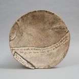 Yvette Mintzberg (Canadian, b.1941), 'Mémoire' Raku Wall Plaque, c.1989, diameter 19.5 in — 49.5 cm