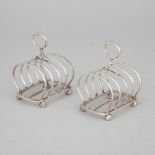 Pair of English Silver Five-Bar Toast Racks, Jay, Richard Attenborough Co., Sheffield, 1929, height